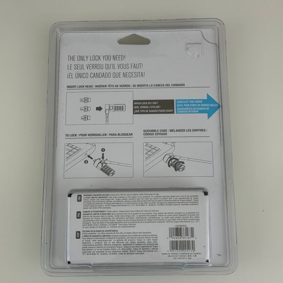 Targus Defcon Universal 3-in-1 Cable Lock Laptop / Notebook Lock New Sealed - Picture 4 of 5
